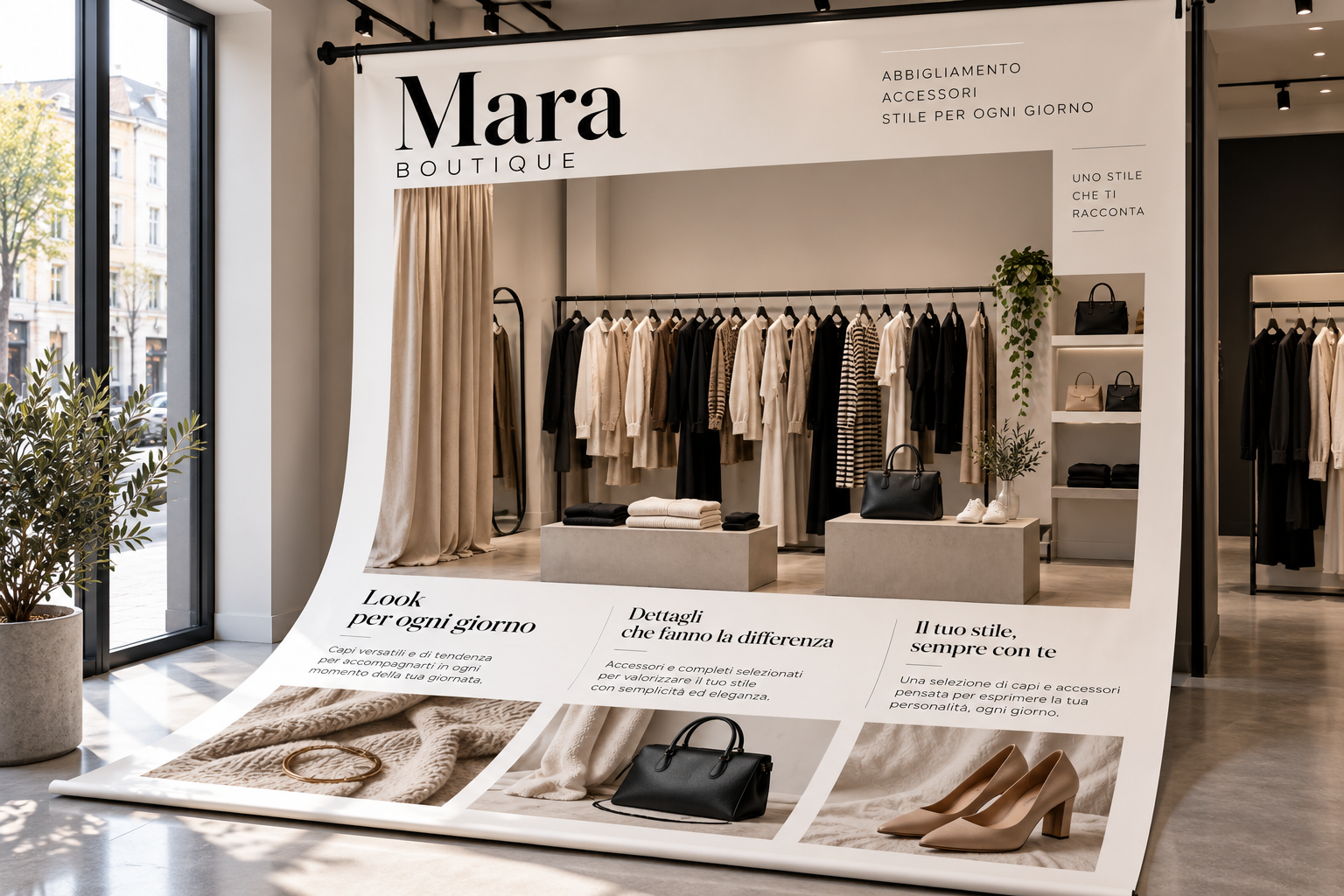 Corner shop-in-shop personalizzato Mara Boutique per negozio di abbigliamento