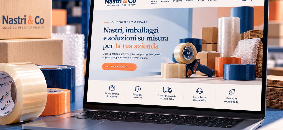 Esempio di sito web Business per azienda di imballaggi industriali