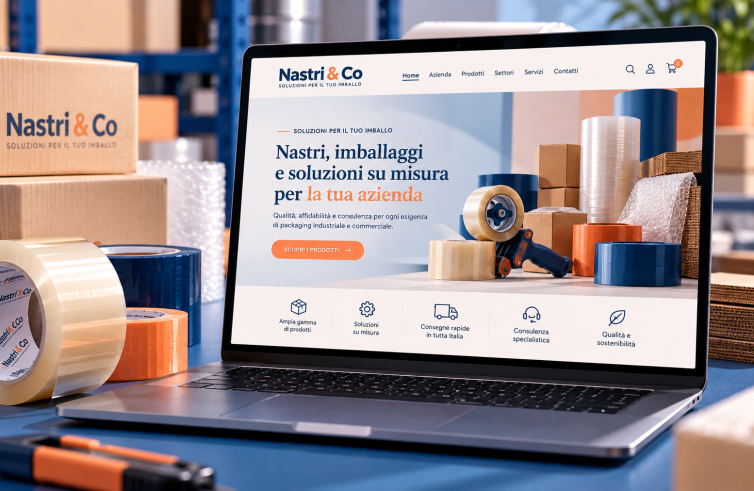 Esempio di sito web Business per azienda di imballaggi industriali