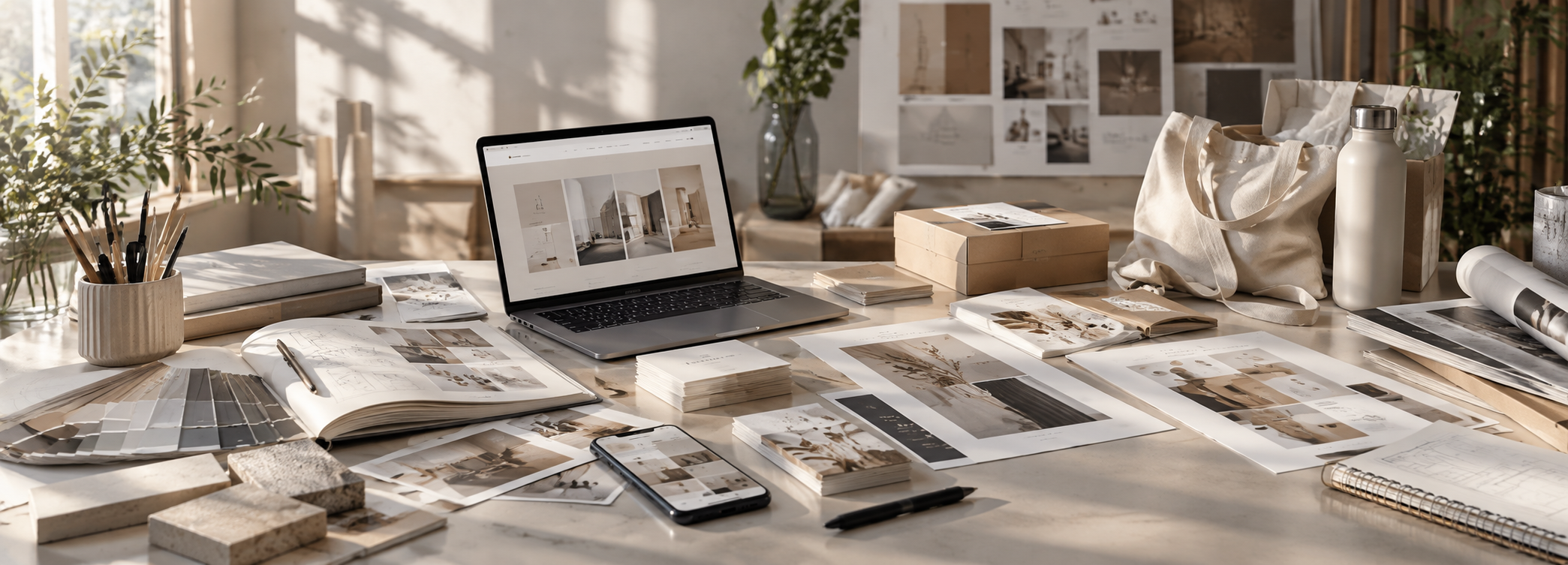 Studio creativo PS Creativity con progetti di web design, grafica, packaging e merchandising