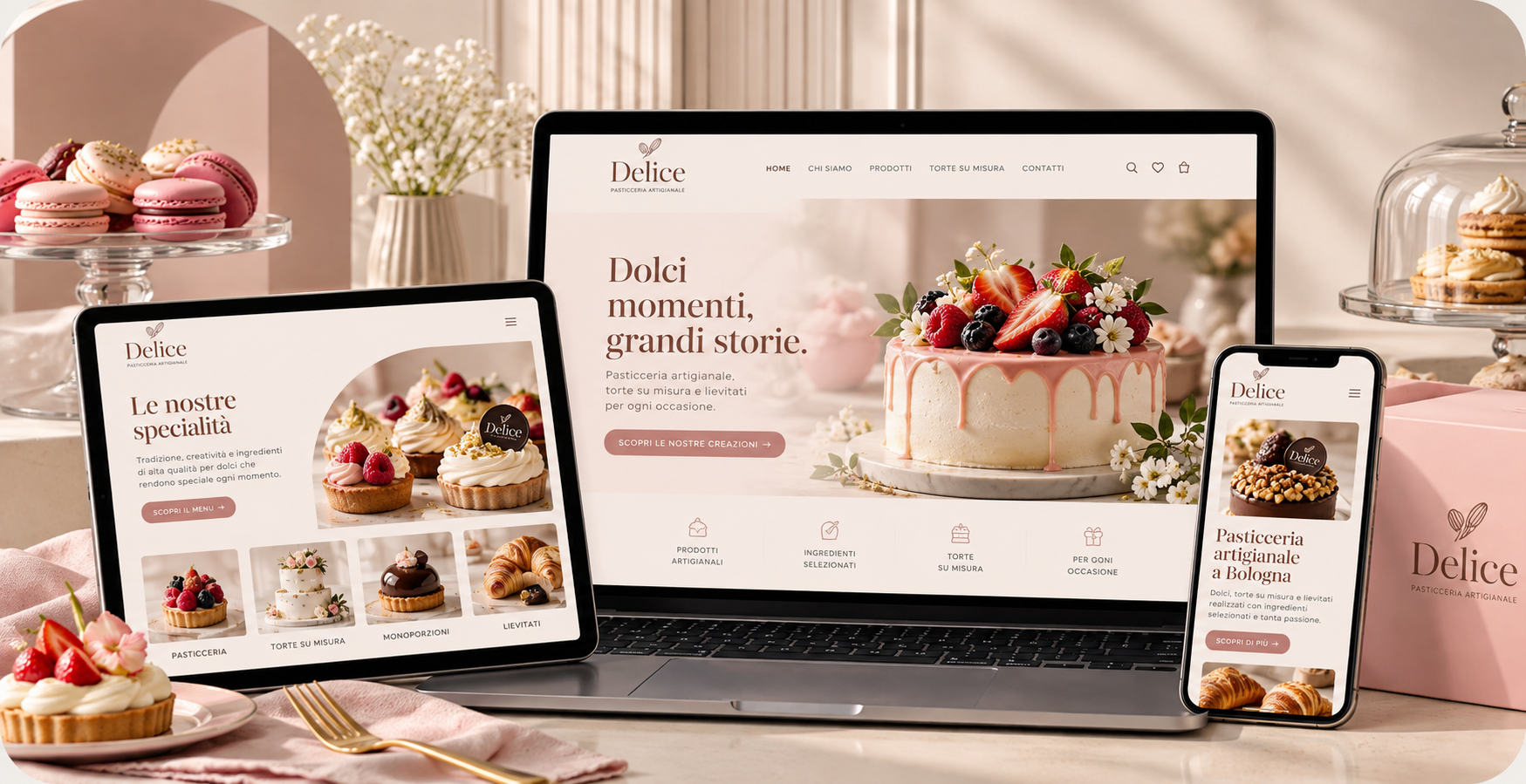 Progetto web per Délice, pasticceria artigianale